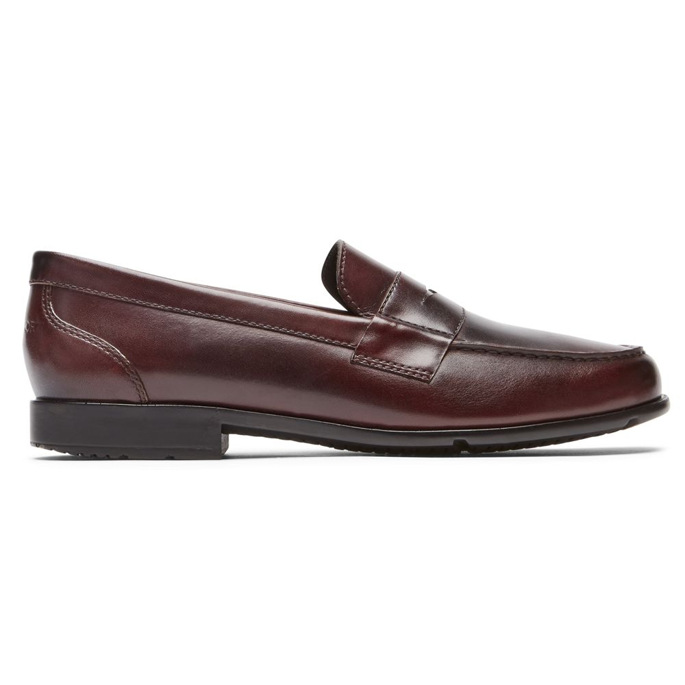 Rockport Canada Classic Penny Slip-Ons - Mens Loafers Burgundy (BMC173692)